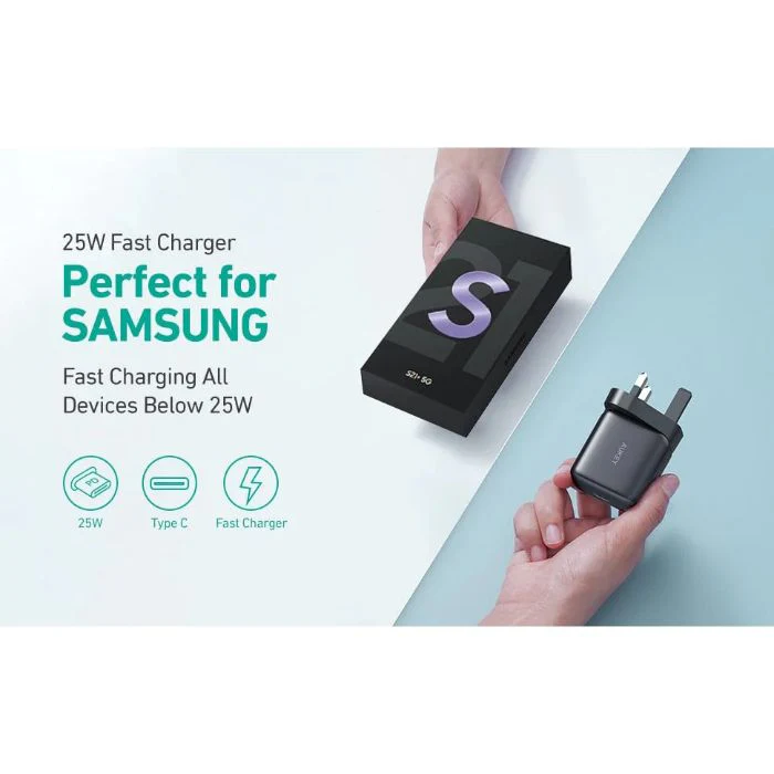  AUKEY PA-R1P Swift 30W Nano Wall Charger With PPS Samsung Super Fast Charging